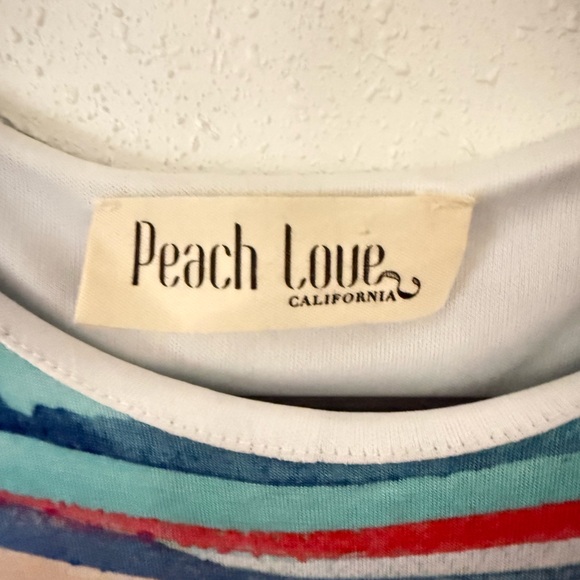 Peach Love California Striped Top in Blue, Red, White - Picture 3 of 3